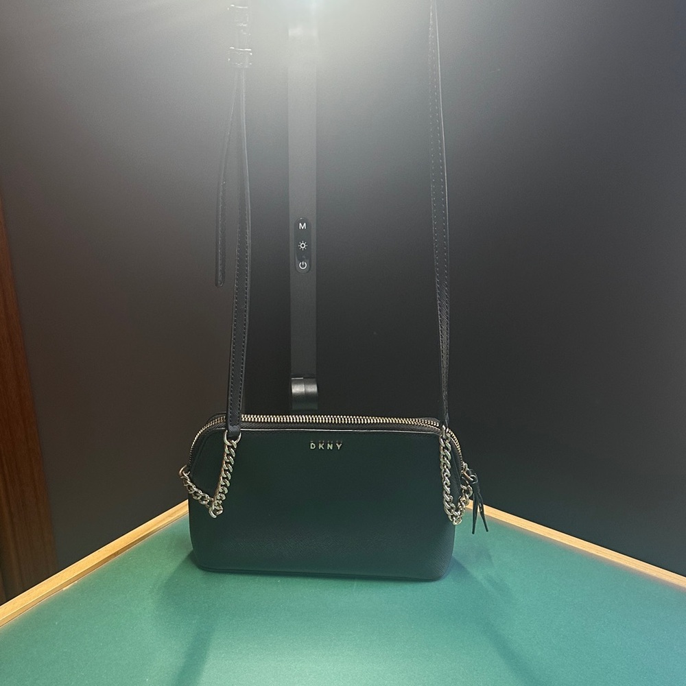 DKNY Black Crossbody Bag with Gold Chain - Picture 3 of 16